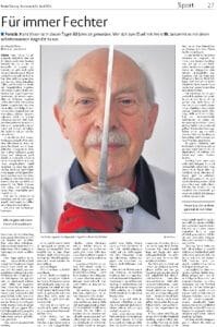 Porträt über den Fechter Hans Visser in der Emder Zeitung